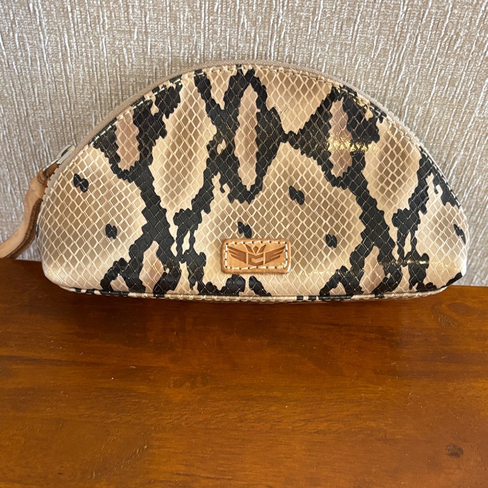 CONSUELA Snake Print Clutch/Makeup Bag